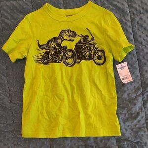 OSH kosh dino bike tee yellow and black size 6 nwt